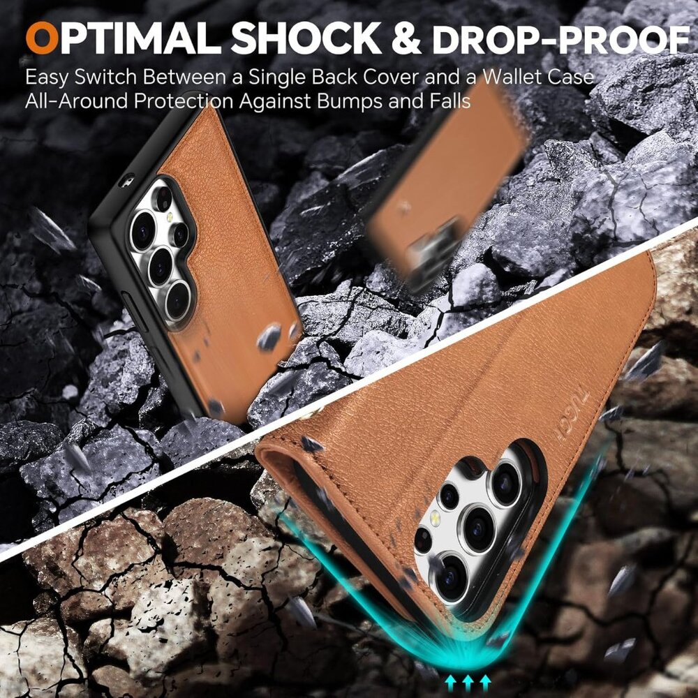 Samsung Galaxy S25 Ultra Wallet Case RFID Blocking Magnetic Detachable Folio - Picture 11 of 12